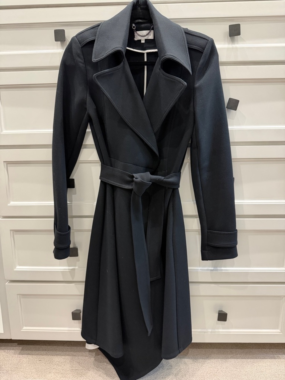 Patrizia Pepe Classic Black Wrap Trench Coat
